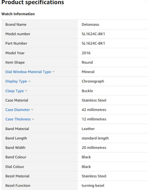 DETOMASO FIRENZE HEIDFELD CHRONOGRAPH WATCH WITH SEIKO MOVEMENT