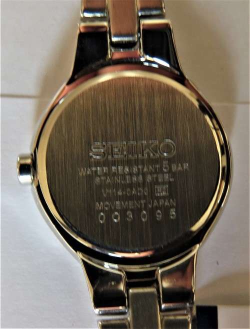 SEIKO SOLAR PETITE WHITE DIAL LADIES DRESS WATCH