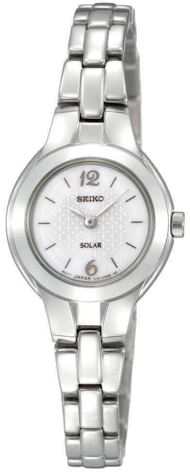 SEIKO SOLAR PETITE WHITE DIAL LADIES DRESS WATCH