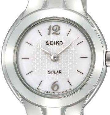 SEIKO SOLAR PETITE WHITE DIAL LADIES DRESS WATCH