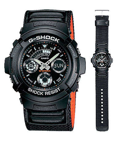 NEW CASIO G-SHOCK, TOUGH CLOTH BAND, AW-591MS-1A