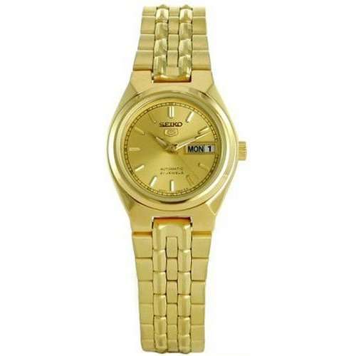 NEW SEIKO 5 LADIES GOLDEN AUTO DAY AND DATE SYMA04