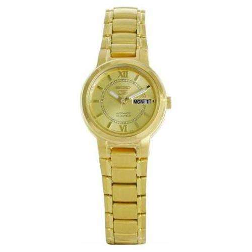 NEW SEIKO 5 LADIES GOLDEN AUTO DAY AND DATE SYME58