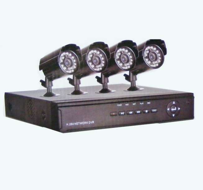 cctv combo DVR kit with internet and 3G phone viewing, 500G , 4 x day/night vision cameras + remote