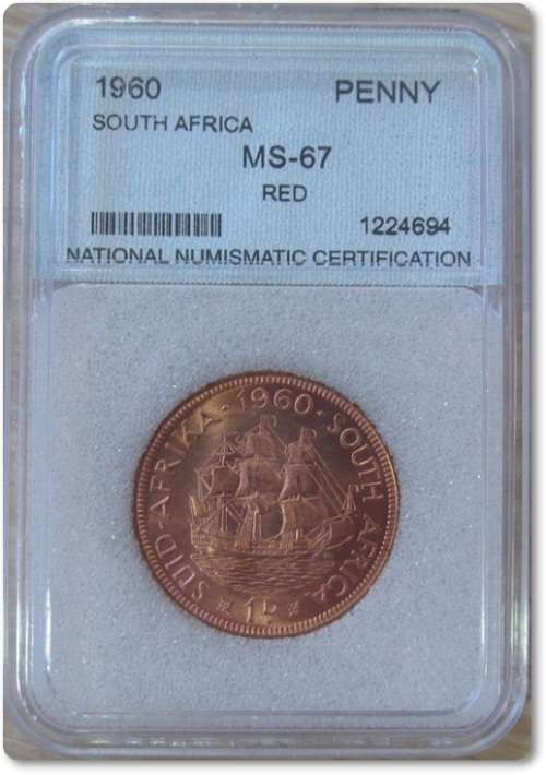 ** BRILLIANT UNCIRCULATED ** 1960  PENNY - MS67 RED !! STARTING @ R1