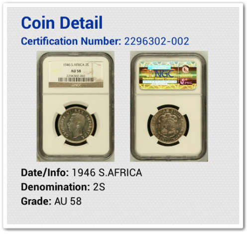 ** ULTRA RARE ** 1946  2 SHILLING NGC  AU58 !!! R1 START
