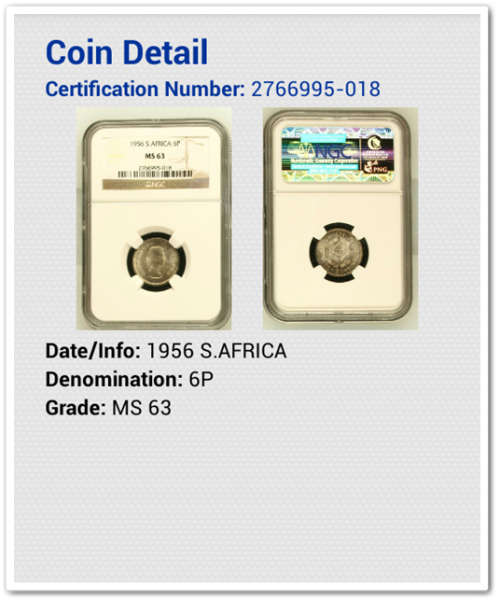 ** 1956 ** 6 PENCE  MS63 !! STARTING @ R1