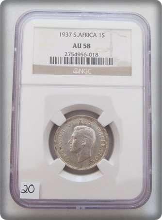 ** SCARCE & CHOICE ** 1937 1SHILLING NGC AU58 !! R1 START