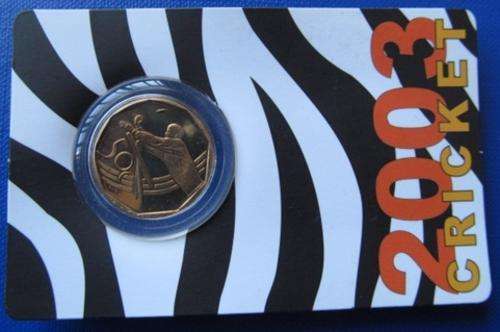 2003 50CENT CRICKET CIRCULATION COIN IN ORIGINAL CARD !! HAVE A LOOK !! STARTING @ R1