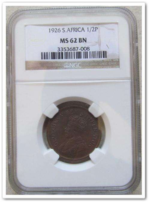 ** SCARCE ** 1926 1/2PENNY MS62 BN !!STARTING @ R1