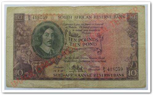 ** GREAT ** M.H. DE KOCK TEN POUNDS NOTE !! STARTING @ R1