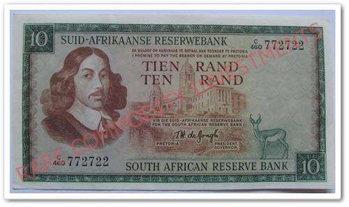 ** STUNNNING ** T.W. DE JONGH - TEN RAND NOTE !! STARTING @ R1