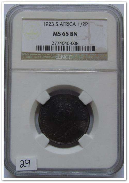 ** SECOND FINEST ** 1923 1/2 PENNY MS65 BN !!