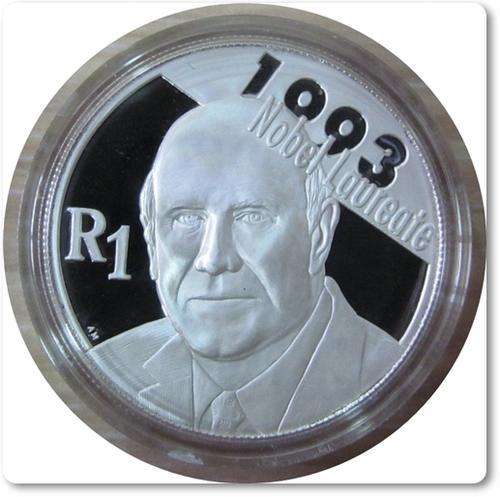 ** 2007 STERLING SILVER R1 ** "F W DE KLERK"  PROOF !! ORIGINAL AS ISSUED !! STARTING @ R1