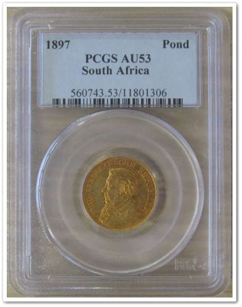** 1897 ** ZAR GOLD POND PCGS AU53 ** R1 START