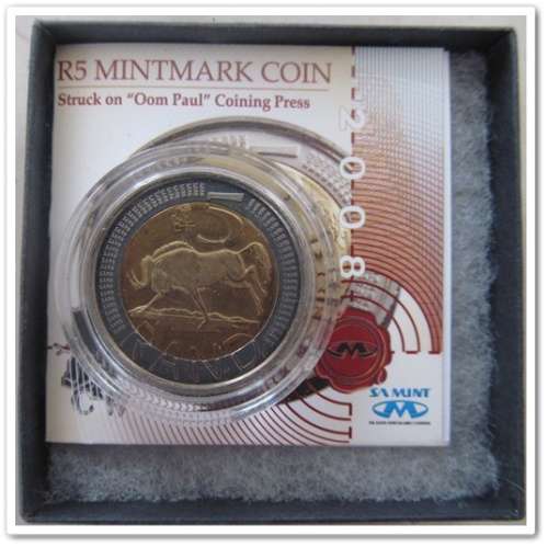 ** 2008 ** R5 CW MINTMARK COIN "OOM PAUL" !! 3X BID PER COIN !! STARTING @ R1