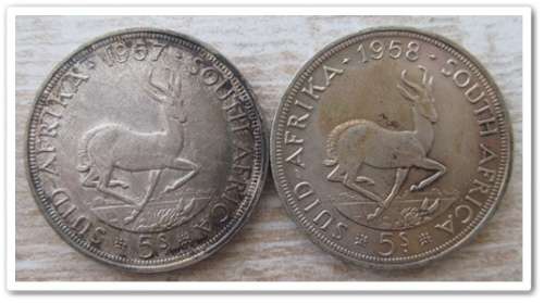 ** 1957 & 1958 ** 5 SHILLING !! STARTING @ R1