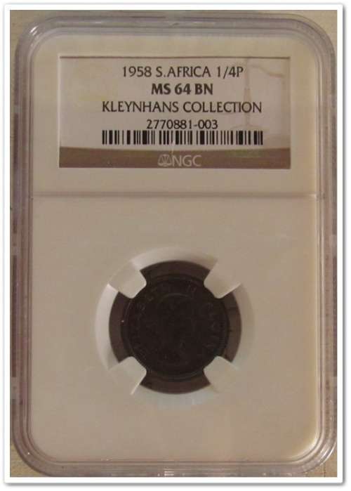 ** 1958 ** 1/4 PENNY  - NGC  - MS64 BN !! SECOND FINEST !! R1 START