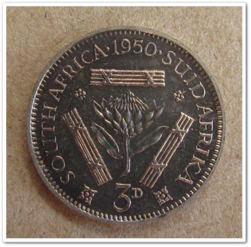 ** 1950 ** 3 PENCE - UNC QUALITY !!!! STARTING @ R1