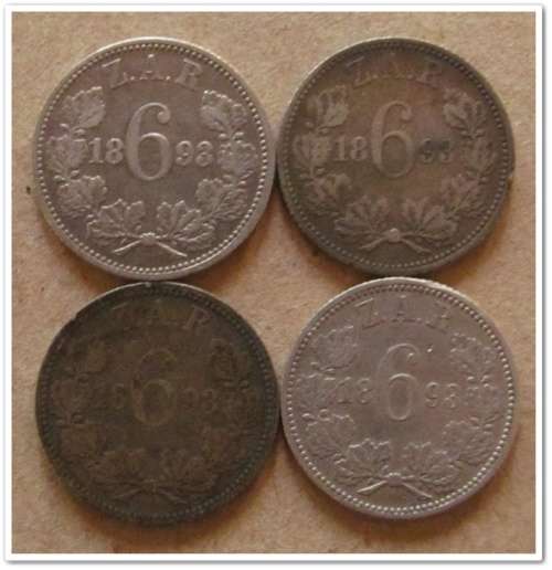 ** 1893 ** 6 PENCE !! (4X) BID PER COIN !! STARTING @ R1