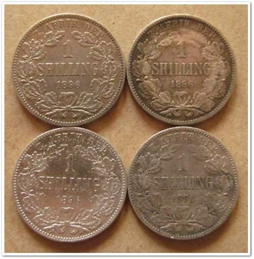** 1896 ** 1 SHILLING !!! (x4) BID PER COIN !! STARTING @ R1