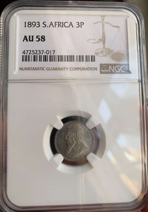 ** GREAT ** 1893 3 PENCE NGC AU58 !! STARTING @ R1