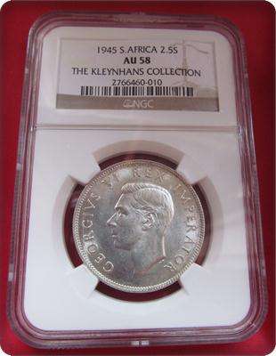 SCARCE 1945 2.5S NGC AU58.FULL LUSTER!!!!STARTING @ R1!!!!!!!