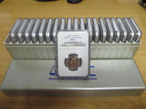 20 x 2008 Mandela 90th birthday coins NGC Graded MS 66-Bid per coin to take the lot - Box free !