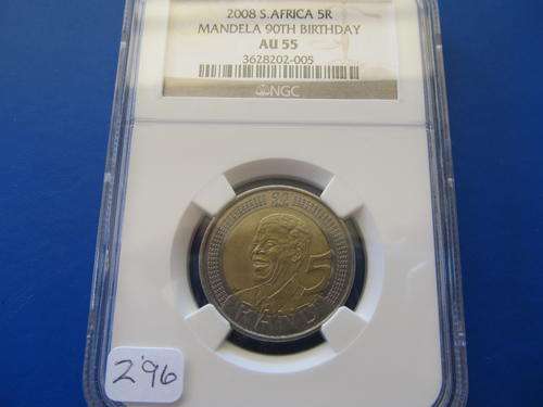 2008 Mandela Birthday R5 - AU 55 NGC