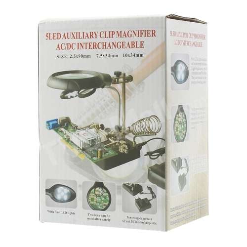 5Led Auxiliary Clip Magnifier AD/DC Inter changeable