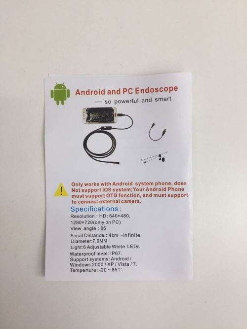 AN97 6LED 8.0mm Lens Waterproof Android/PC Endoscope Inspection