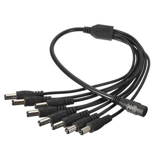 8 Channel Cable 1 Female to 8 Male Power Splitter For Secuirty Camera