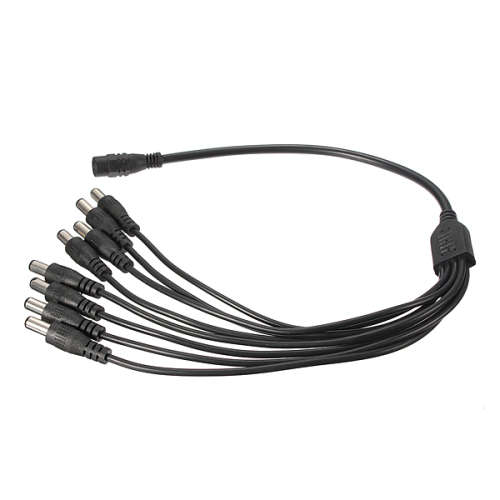 8 Channel Cable 1 Female to 8 Male Power Splitter For Secuirty Camera