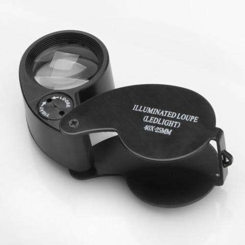 40 x 25mm Jeweler's Loupe with LED Light