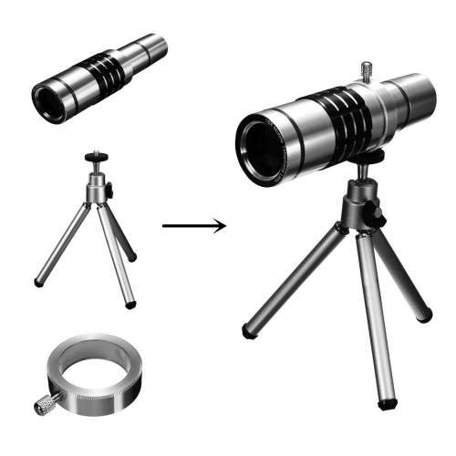Univesal Mobile Phone Telephoto Lens Telescope Mount Tripod For Cellphone