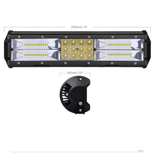 180w 60 LED ( 48 + 12 LED ) Tri-Row LED BAr Light