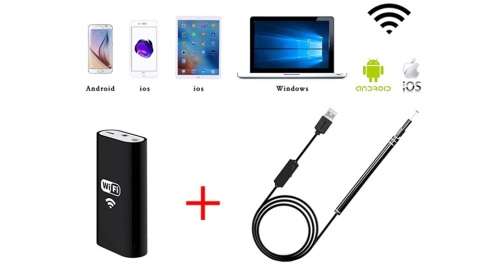 WIfi 8 LED 8.0mm Lens Waterproof Android/PC Endoscope Inspection 5M