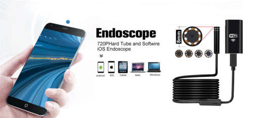WIfi 8 LED 8.0mm Lens Waterproof Android/PC Endoscope Inspection 5M