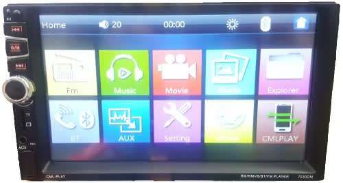 Car Radio - 7" Double Din Touch screen BT/USB/SD/AUX/MP3 Media player 7030DM