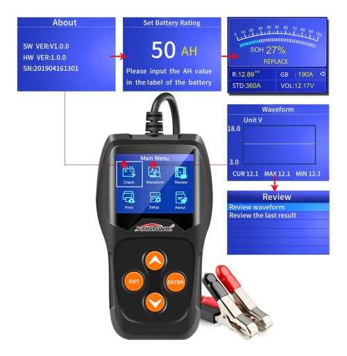 Car Battery Tester - Konnwei Battery Tester - Konnwei KW600 Battery Tester with updateable Software