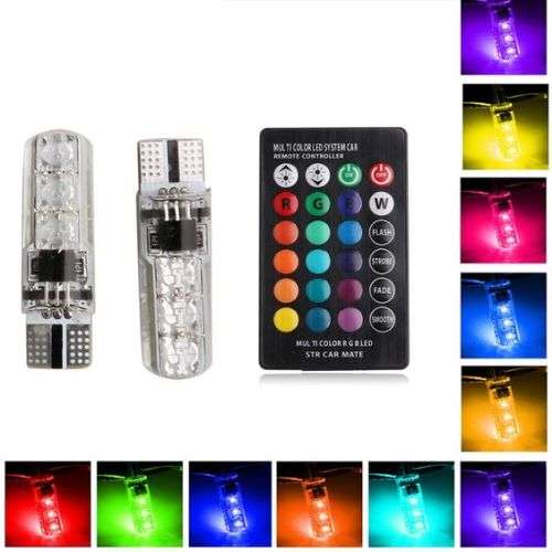 T10 5050 SMD RGB Remote 6 LED Controller Reading Wedge Light Bulb