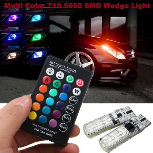 T10 5050 SMD RGB Remote 6 LED Controller Reading Wedge Light Bulb