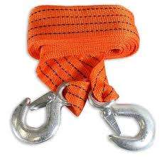 Tow Rope - 4m Towing Rope with Hooks - 5 Ton 4m x 5cm Tow Rope with 2 Hook Clips