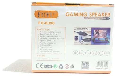 Computer Speakers - PC Gaming Speakers - Mini RGB PC Speakers FO-D390