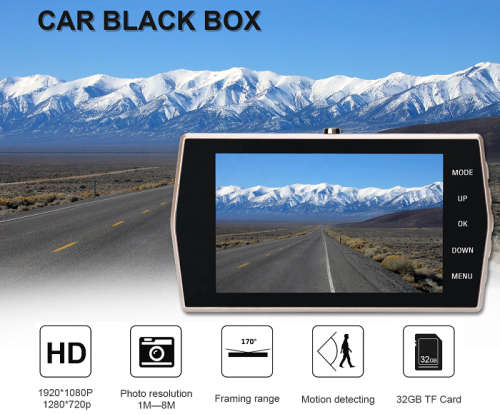 Vehicle Dash Camera - Rearview Mirror Dash Recorder - 2-In-1 Dash and Reverse Camera