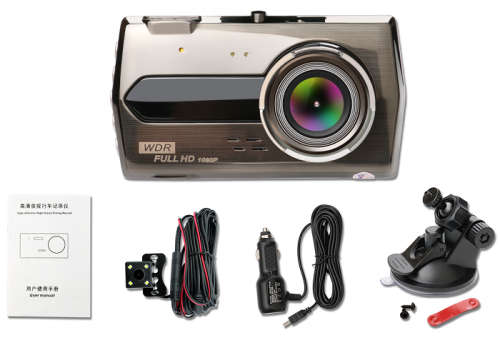 Vehicle Dash Camera - Rearview Mirror Dash Recorder - 2-In-1 Dash and Reverse Camera