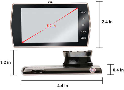 Vehicle Dash Camera - Rearview Mirror Dash Recorder - 2-In-1 Dash and Reverse Camera