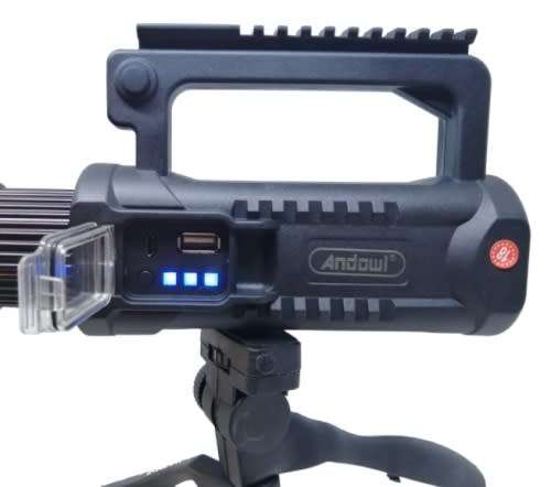 Torch - Rechargeable Pistol type LED Flashlight - Multi-function pistol Torch