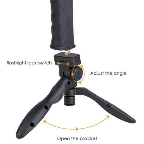 Torch - Rechargeable Pistol type LED Flashlight - Multi-function pistol Torch