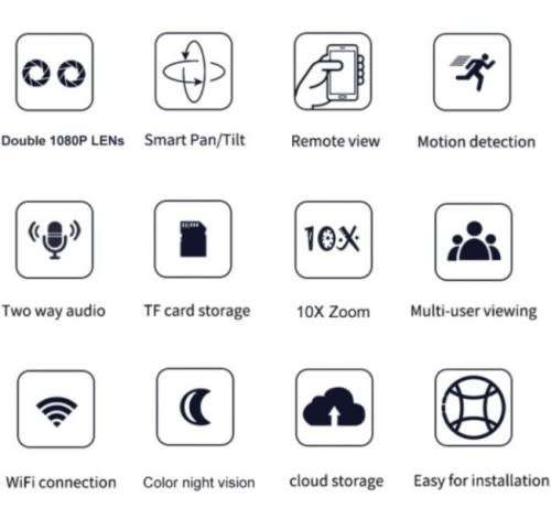 IP Camera - Wifi PTZ Camera - PTZ Camera - IP Wireless 360 PTZ Panoramic Camera